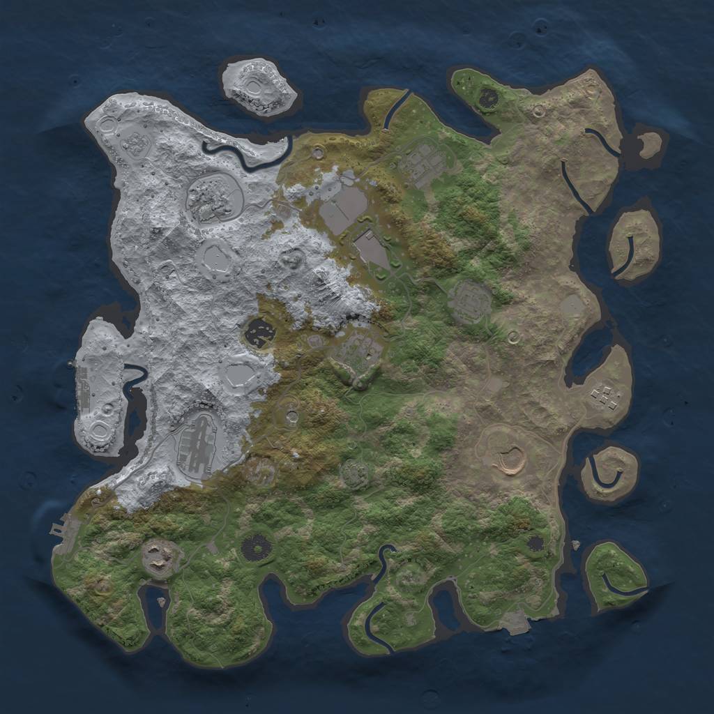 Rust Map: Procedural Map, Size: 3800, Seed: 76069824, 18 Monuments