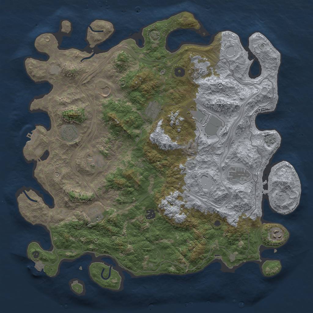 Rust Map: Procedural Map, Size: 4500, Seed: 25548, 18 Monuments