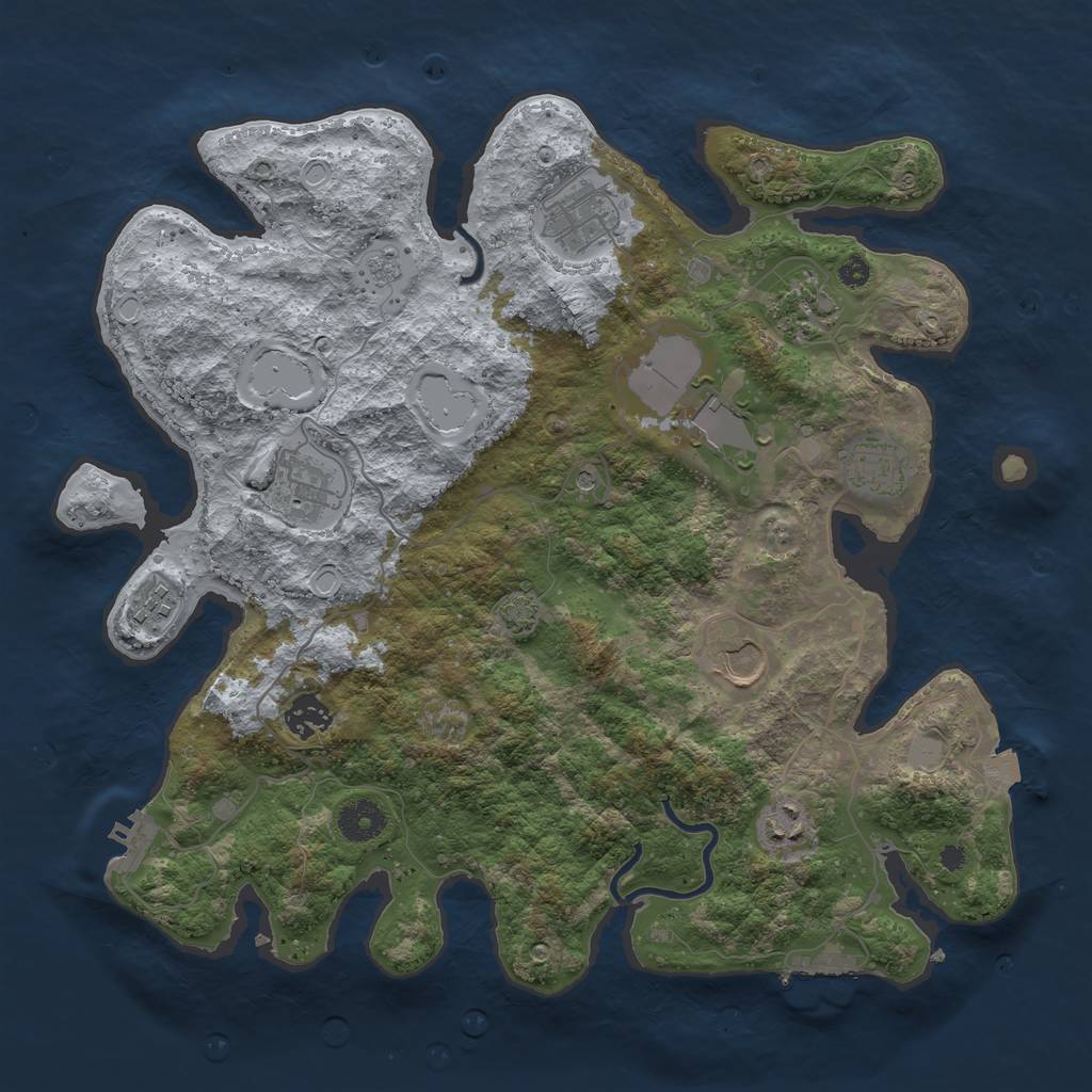 Rust Map: Procedural Map, Size: 3700, Seed: 19671404, 17 Monuments