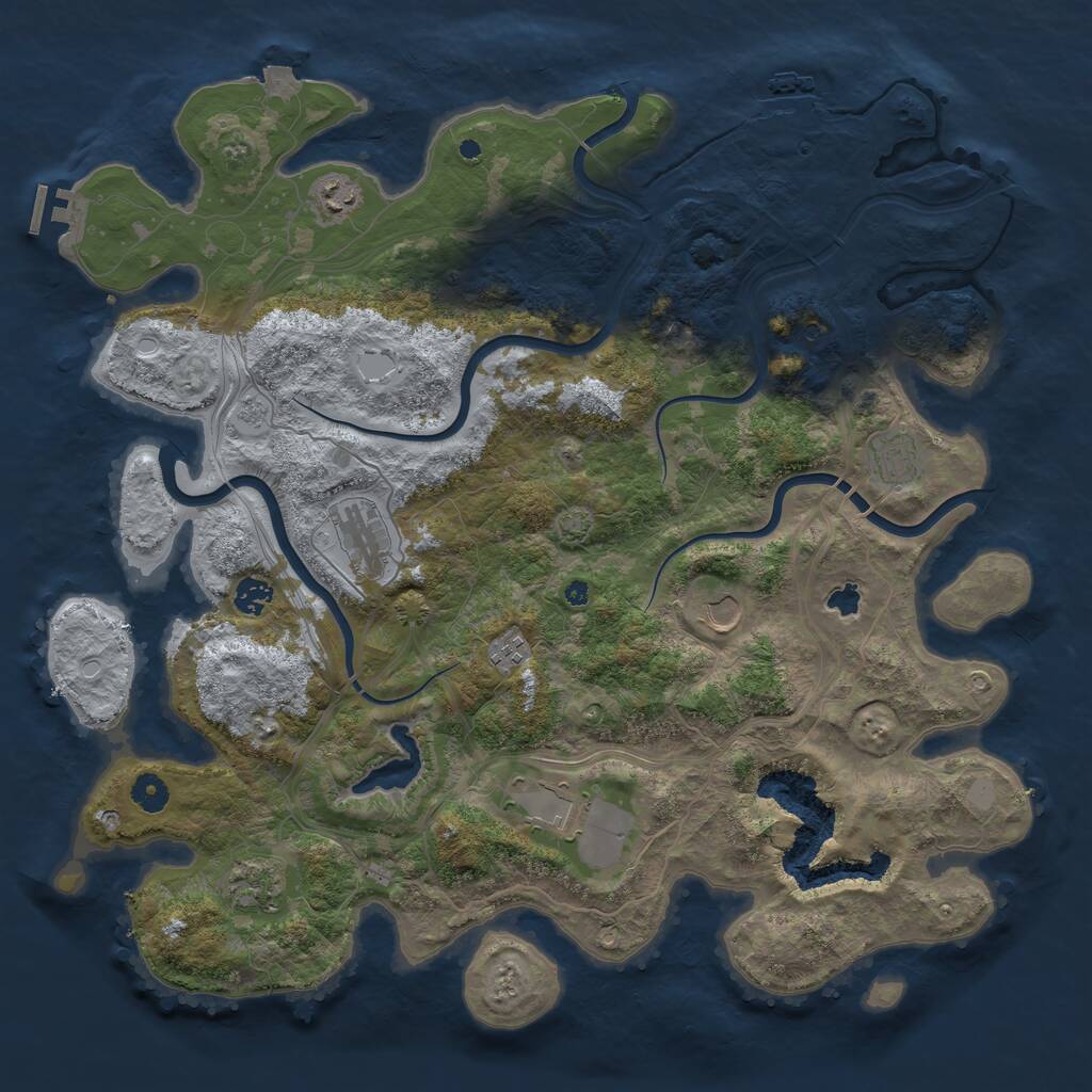 Rust Map: Procedural Map, Size: 4400, Seed: 9386614, 14 Monuments