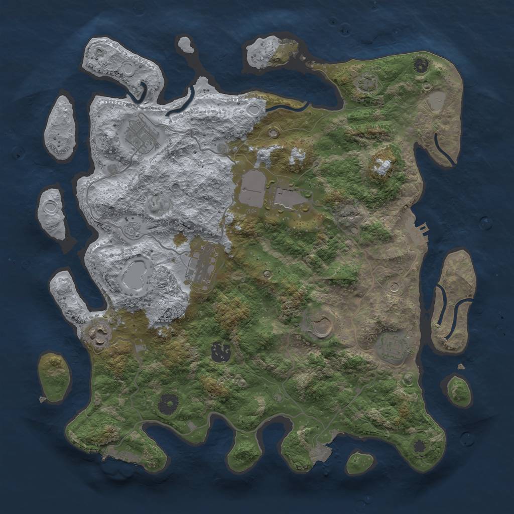 Rust Map: Procedural Map, Size: 3700, Seed: 54709863, 15 Monuments