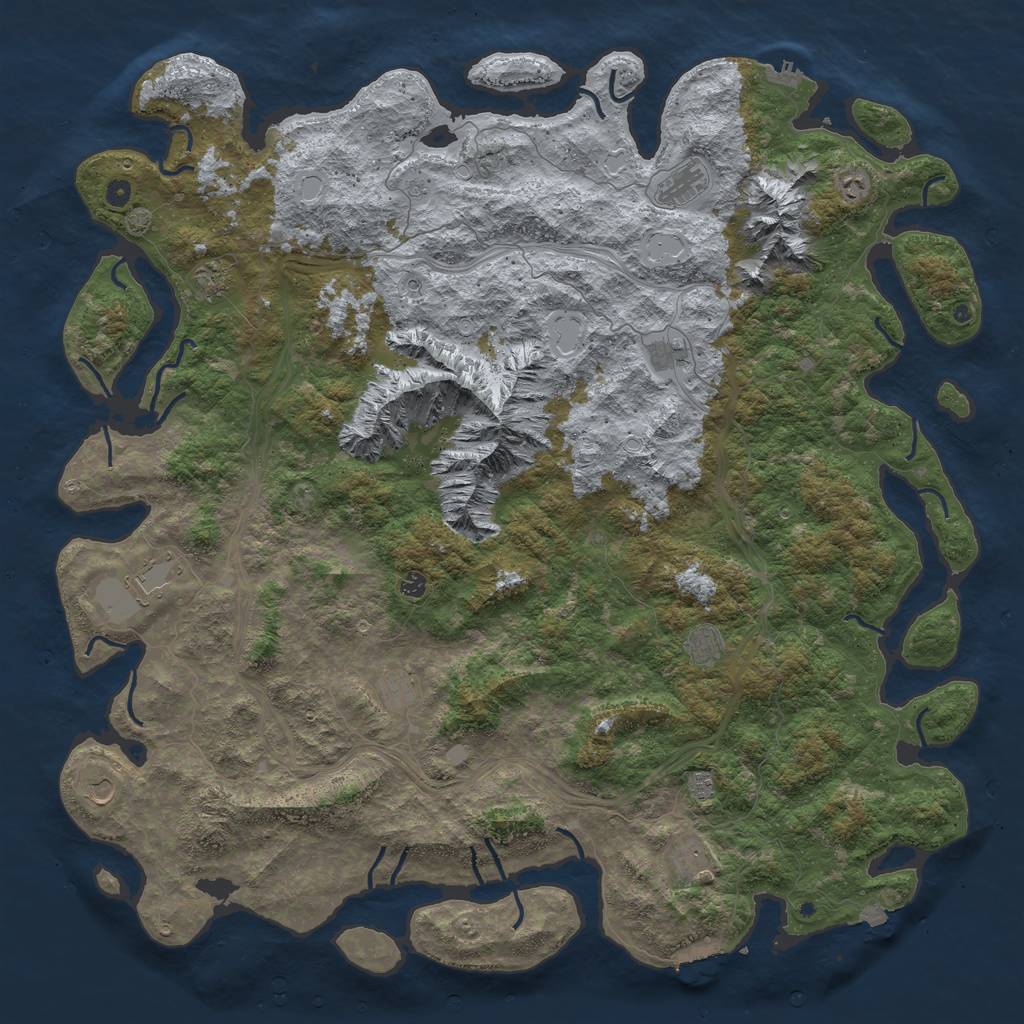 Rust Map: Procedural Map, Size: 6000, Seed: 1517223624, 19 Monuments