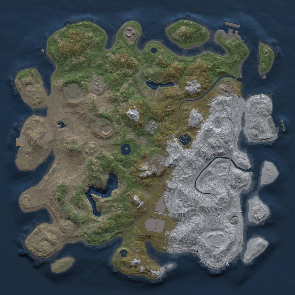 Rust Map: Procedural Map, Size: 4000, Seed: 90565192, 13 Monuments