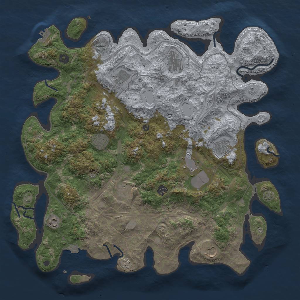 Rust Map: Procedural Map, Size: 4400, Seed: 58753146, 17 Monuments