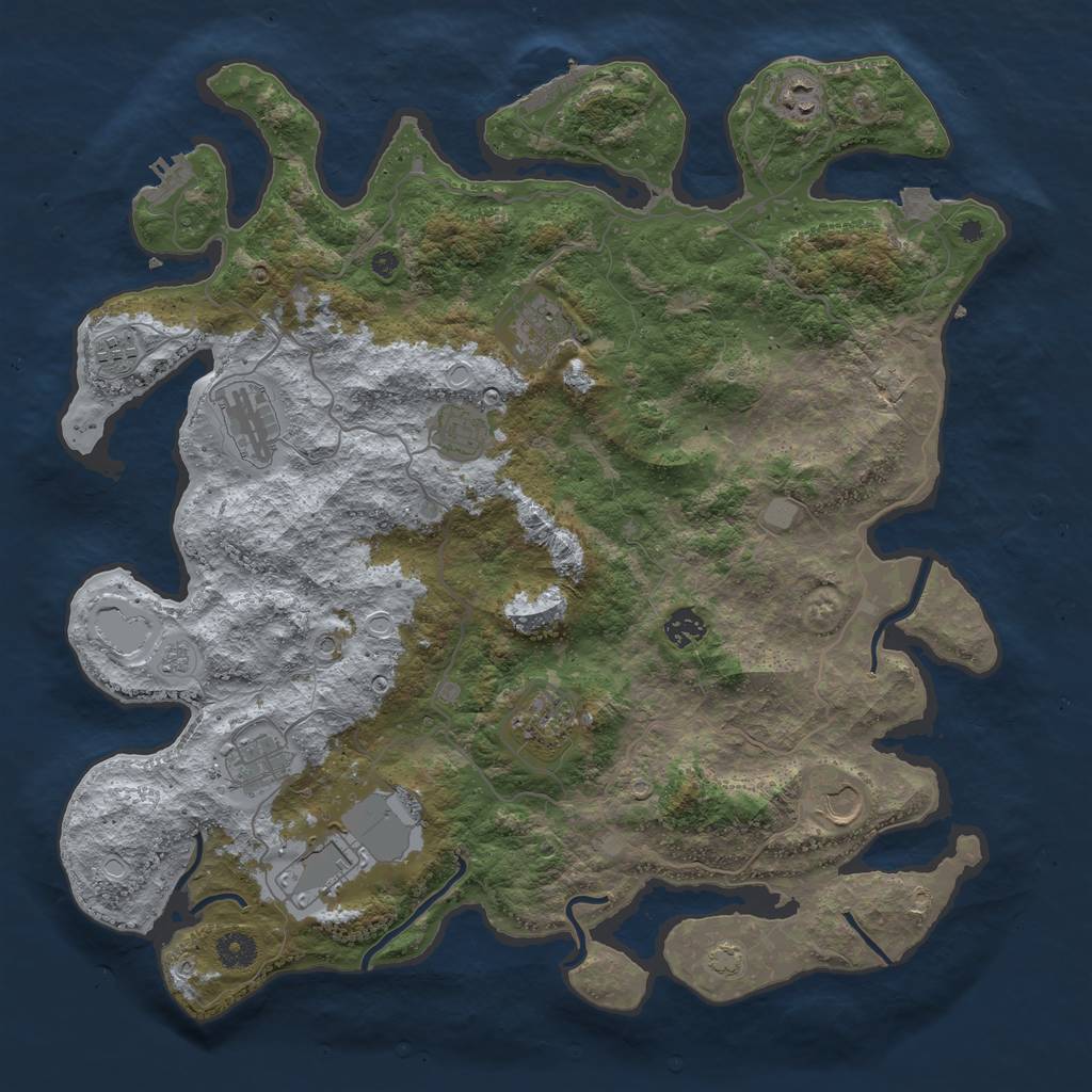 Rust Map: Procedural Map, Size: 4200, Seed: 1621578844, 18 Monuments