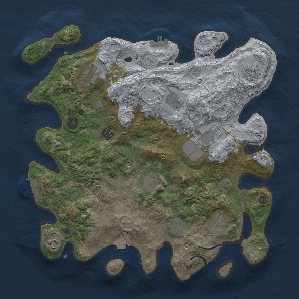 Rust Map: Procedural Map, Size: 3800, Seed: 16100318, 18 Monuments