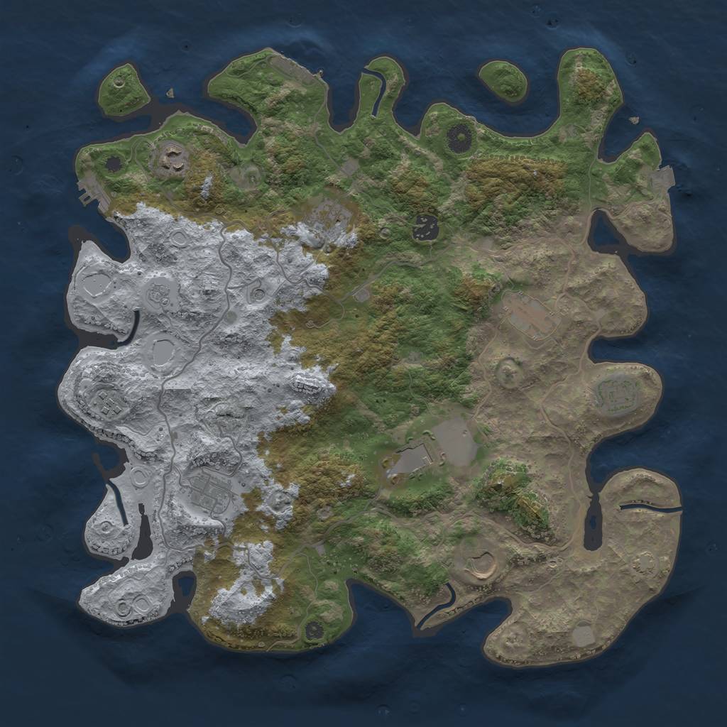 Rust Map: Procedural Map, Size: 4000, Seed: 8520523, 17 Monuments