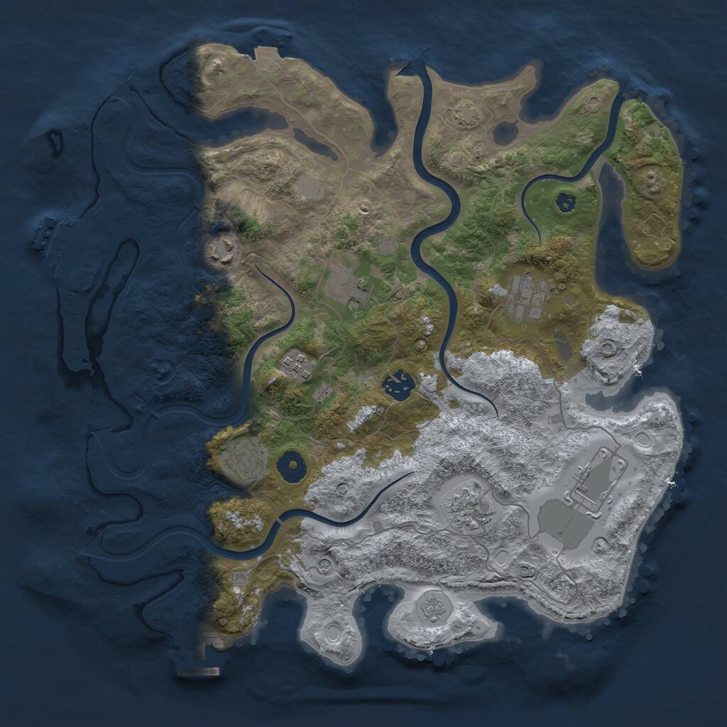 Rust Map: Procedural Map, Size: 3650, Seed: 95841760, 14 Monuments