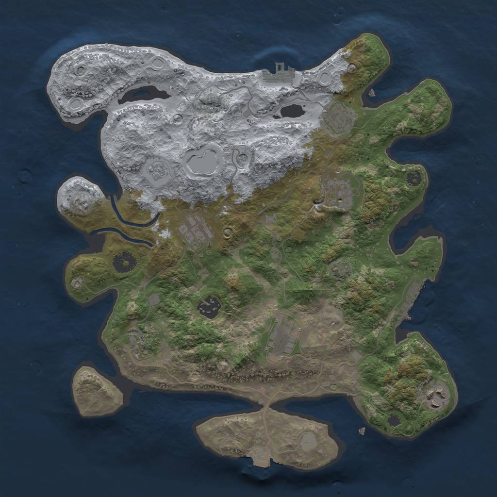 Rust Map: Procedural Map, Size: 3400, Seed: 28134533, 15 Monuments
