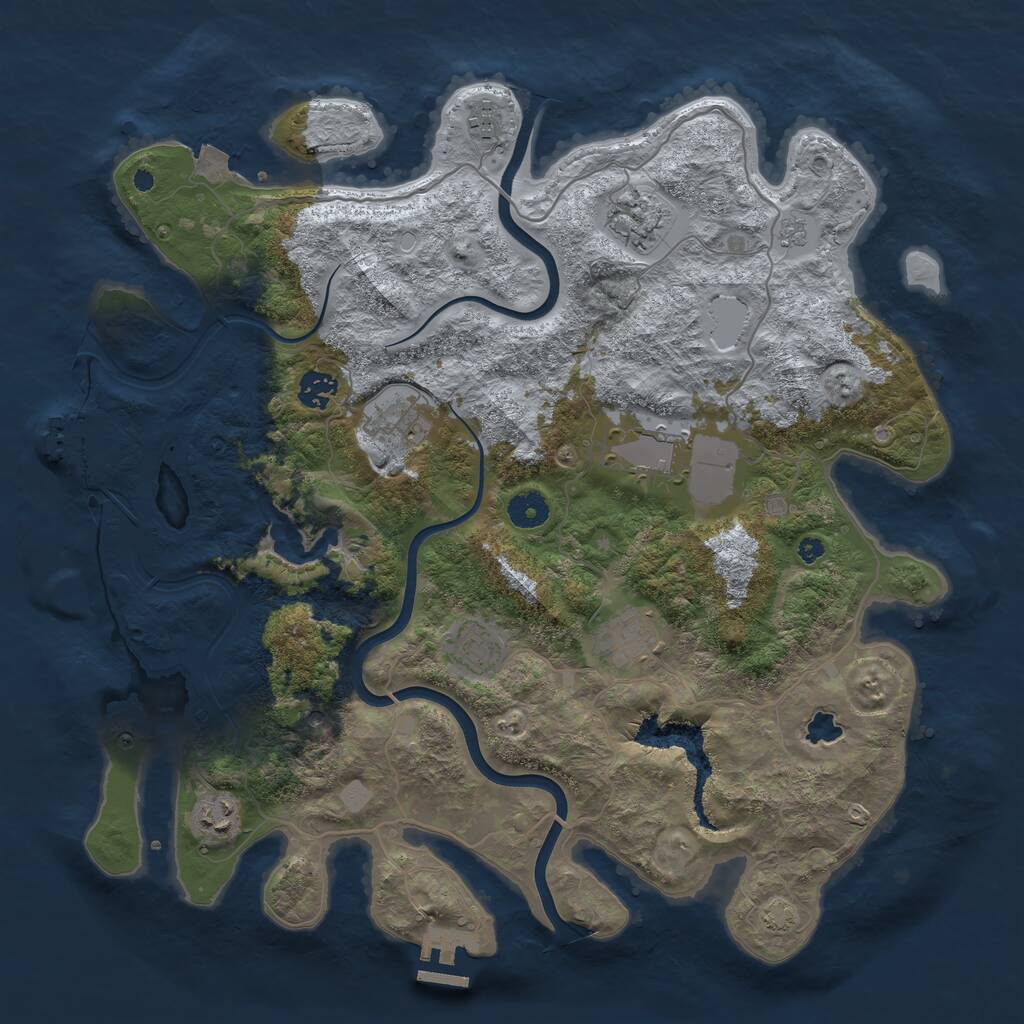 Rust Map: Procedural Map, Size: 4000, Seed: 66674192, 14 Monuments
