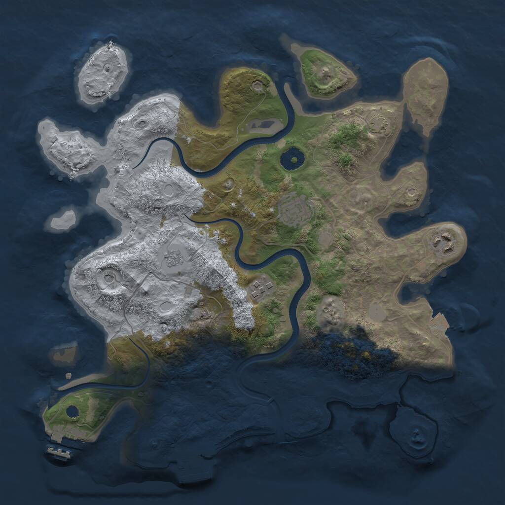 Rust Map: Procedural Map, Size: 3300, Seed: 1499396724, 9 Monuments