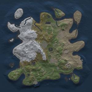 Thumbnail Rust Map: Procedural Map, Size: 3300, Seed: 1499396724, 13 Monuments