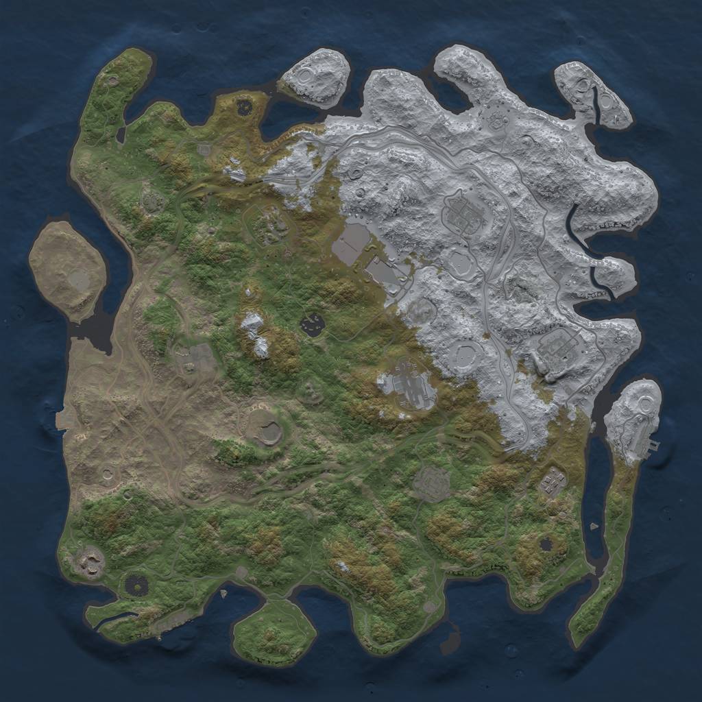 Rust Map: Procedural Map, Size: 4500, Seed: 16012021, 19 Monuments