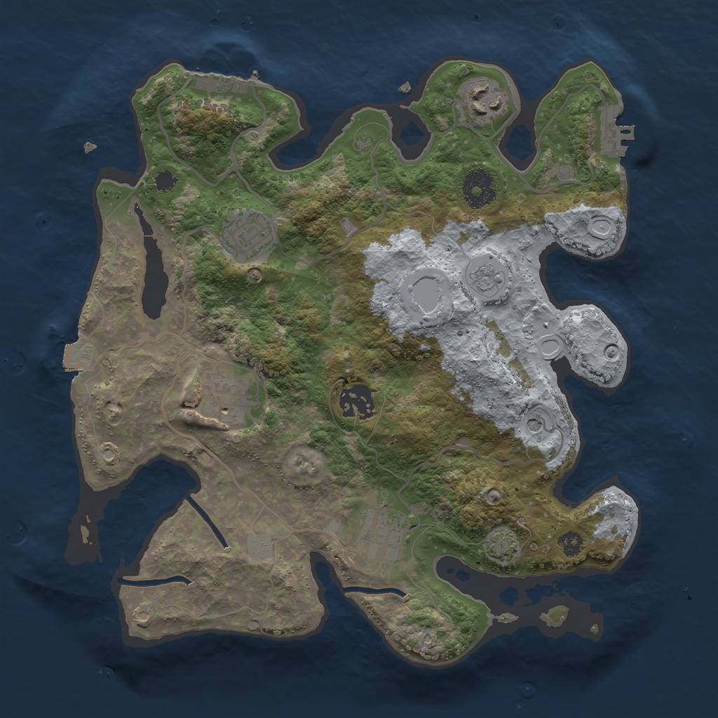 Rust Map: Procedural Map, Size: 3000, Seed: 57580813, 13 Monuments