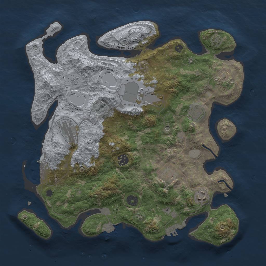 Rust Map: Procedural Map, Size: 3500, Seed: 2472415, 15 Monuments