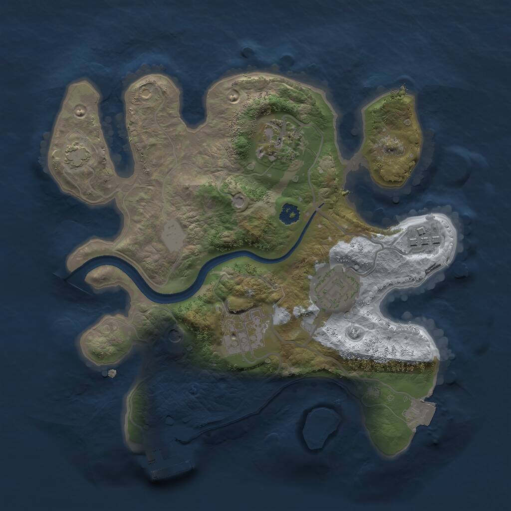 Rust Map: Procedural Map, Size: 2500, Seed: 1975495958, 8 Monuments