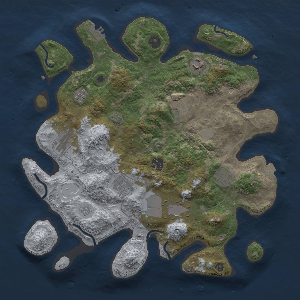 Rust Map: Procedural Map, Size: 3550, Seed: 8507317, 15 Monuments
