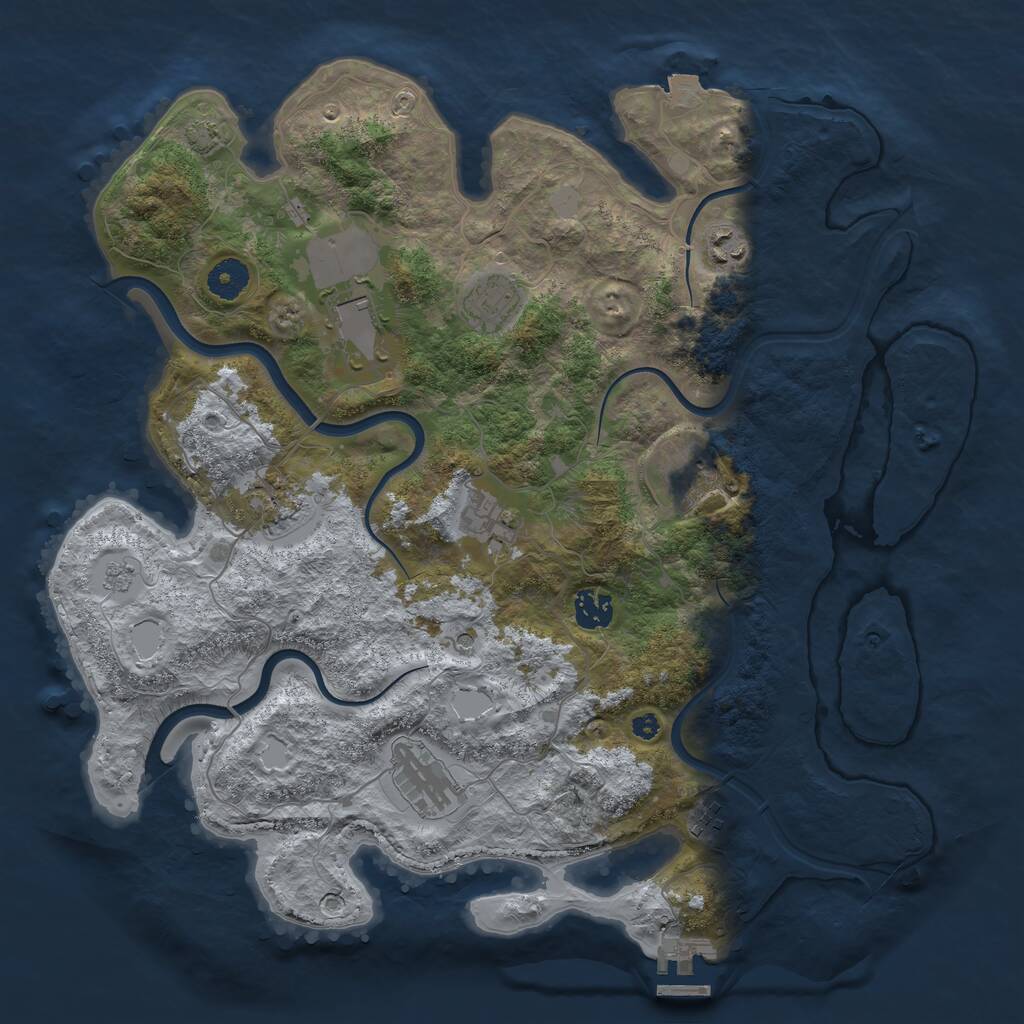 Rust Map: Procedural Map, Size: 3850, Seed: 35635114, 14 Monuments