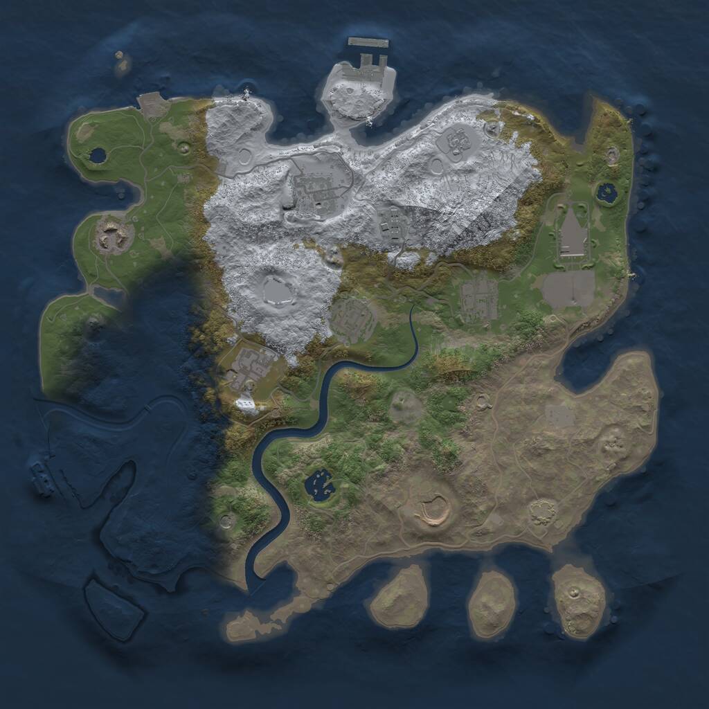 Rust Map: Procedural Map, Size: 3550, Seed: 61734644, 15 Monuments