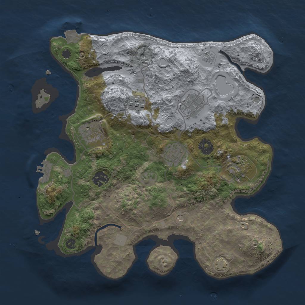 Rust Map: Procedural Map, Size: 3000, Seed: 15885, 13 Monuments