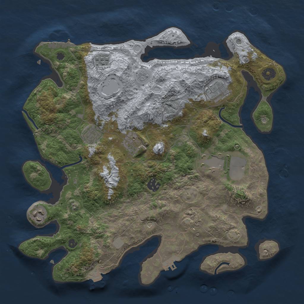 Rust Map: Procedural Map, Size: 3500, Seed: 295290573, 16 Monuments