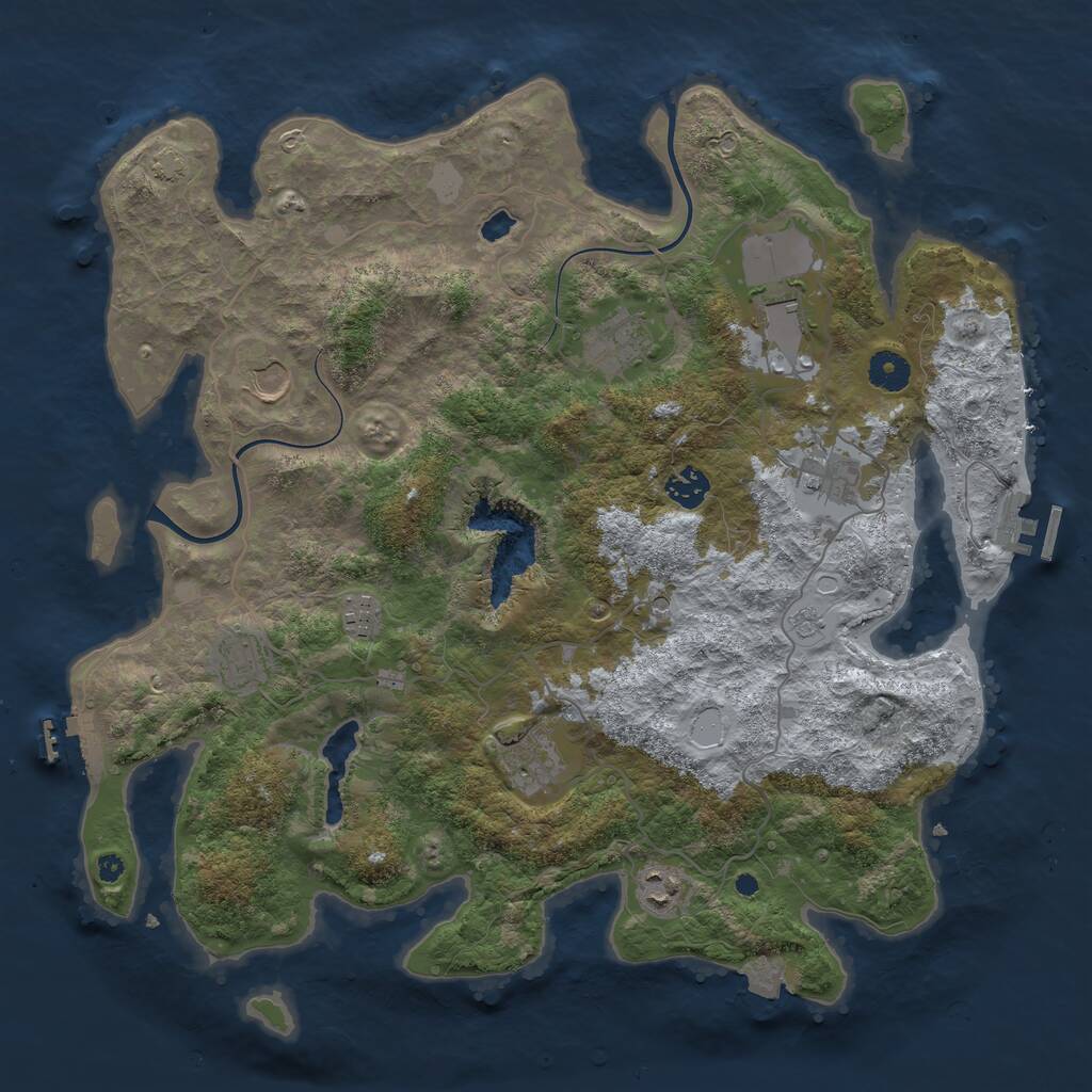 Rust Map: Procedural Map, Size: 4000, Seed: 32121372, 15 Monuments
