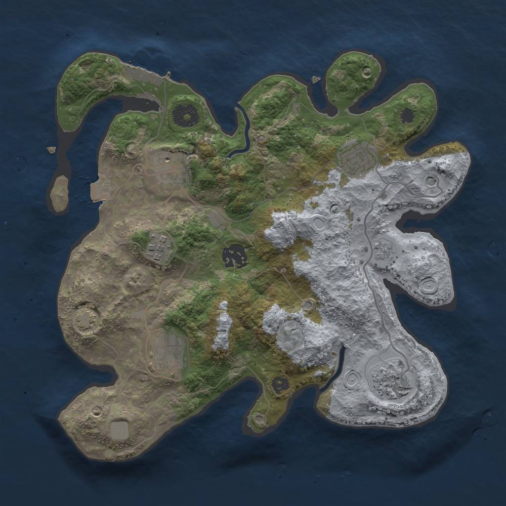 Rust Map: Procedural Map, Size: 3000, Seed: 15733, 13 Monuments