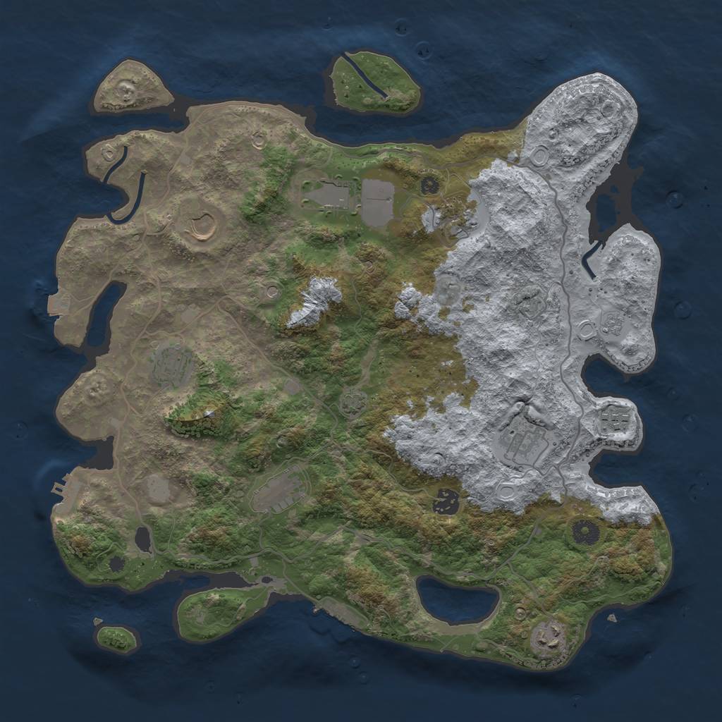 Rust Map: Procedural Map, Size: 4000, Seed: 1359878689, 17 Monuments