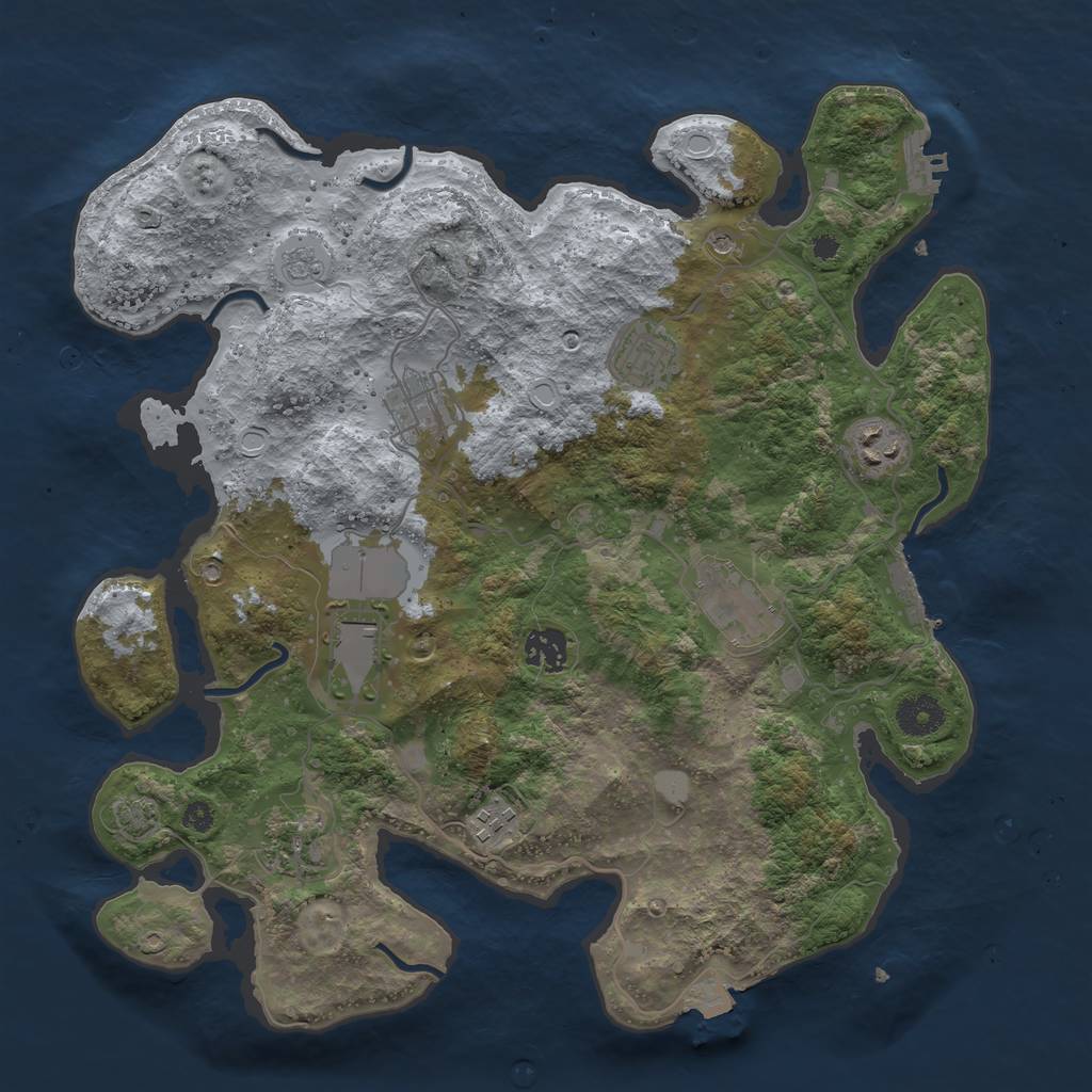 Rust Map: Procedural Map, Size: 3650, Seed: 82838682, 16 Monuments