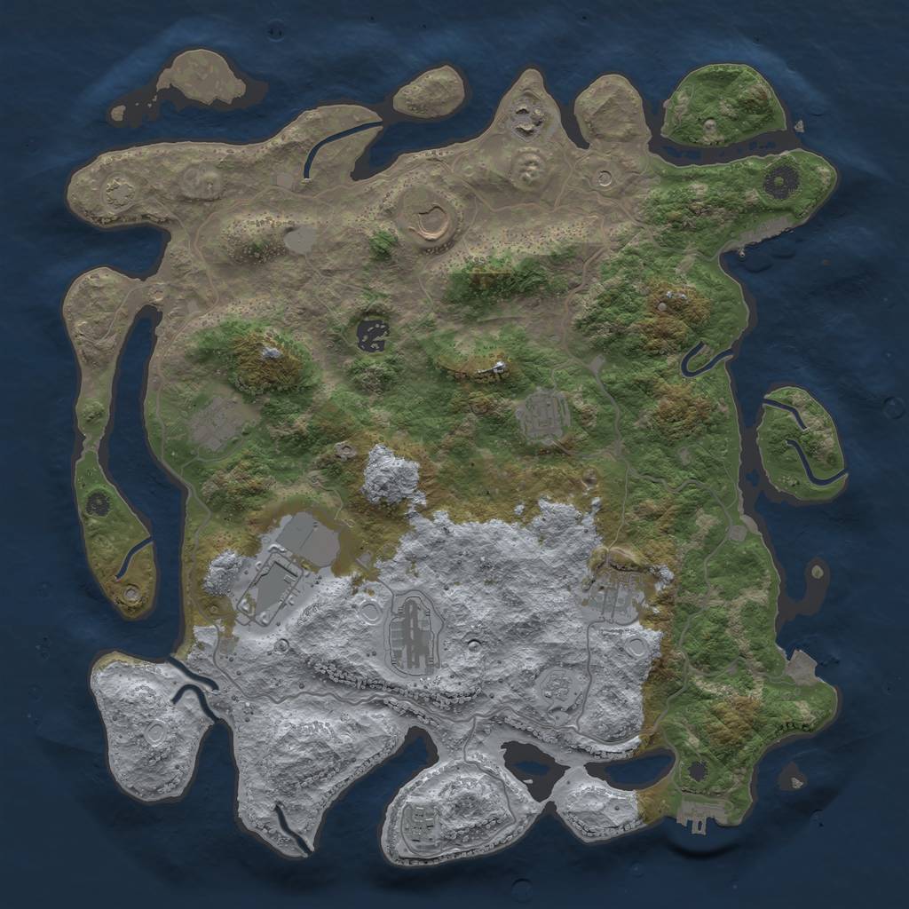 Rust Map: Procedural Map, Size: 4000, Seed: 65030087, 17 Monuments