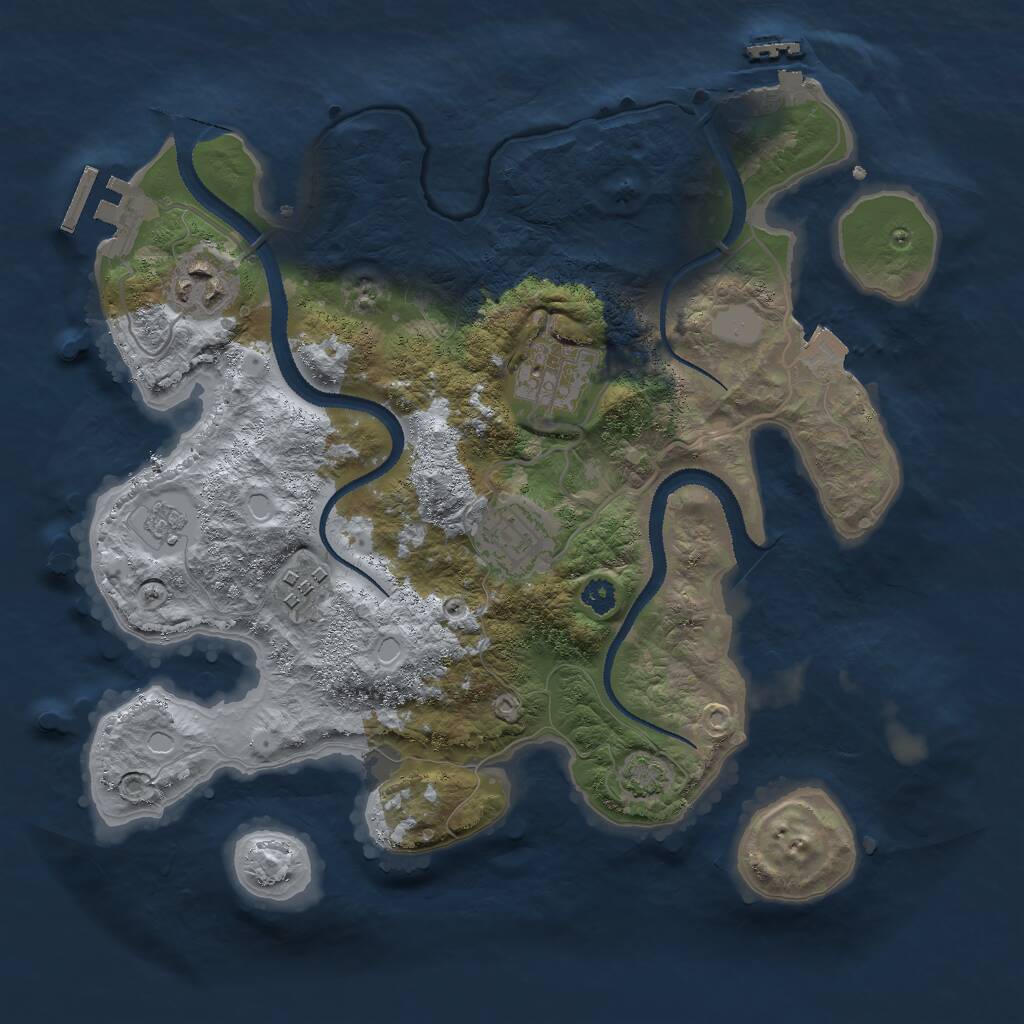 Rust Map: Procedural Map, Size: 3000, Seed: 1747487801, 9 Monuments
