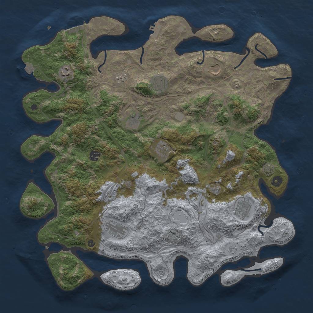 Rust Map: Procedural Map, Size: 4300, Seed: 32131643, 17 Monuments