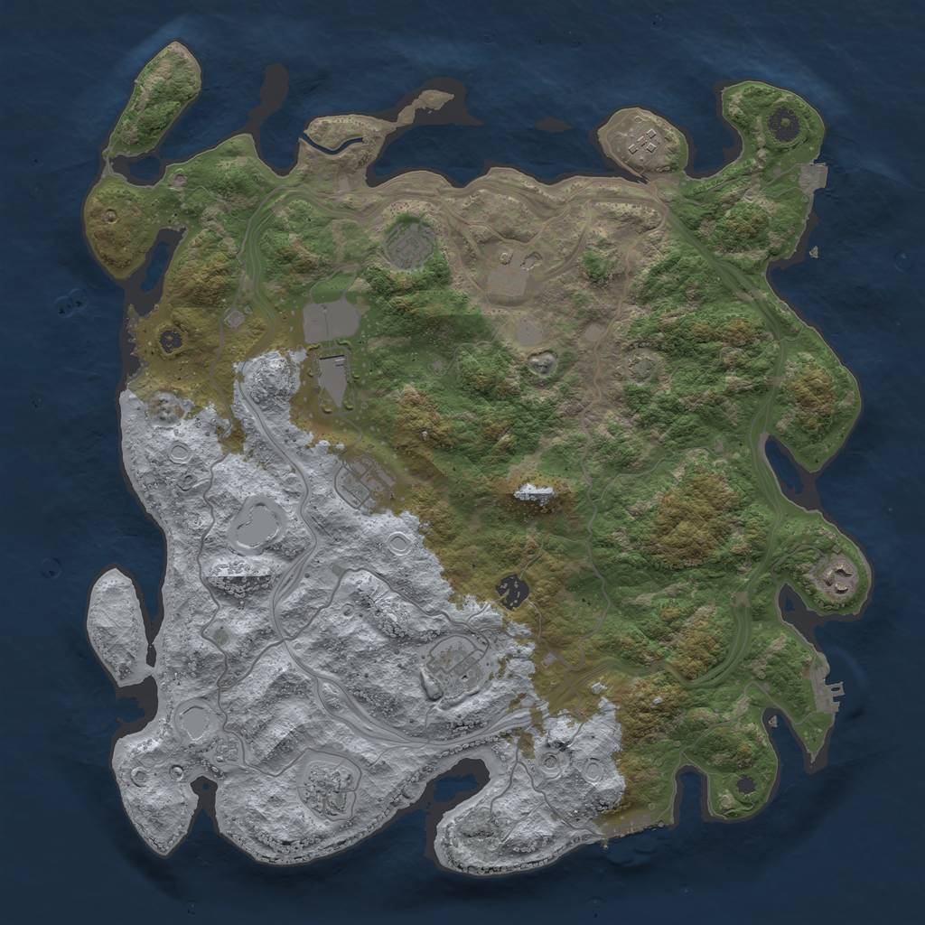 Rust Map: Procedural Map, Size: 4300, Seed: 68662101, 17 Monuments