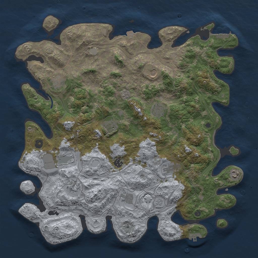 Rust Map: Procedural Map, Size: 4400, Seed: 44007082, 19 Monuments