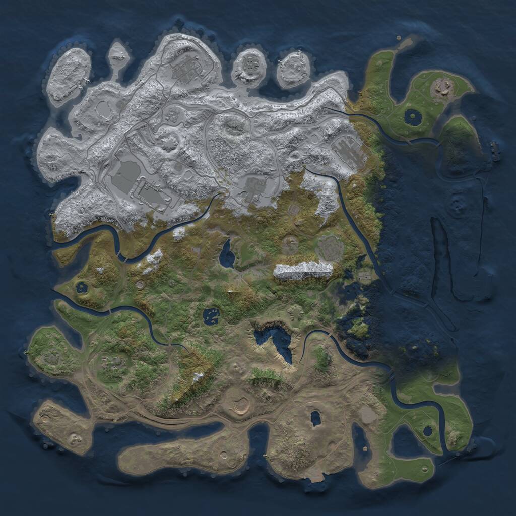Rust Map: Procedural Map, Size: 4400, Seed: 14815707, 17 Monuments