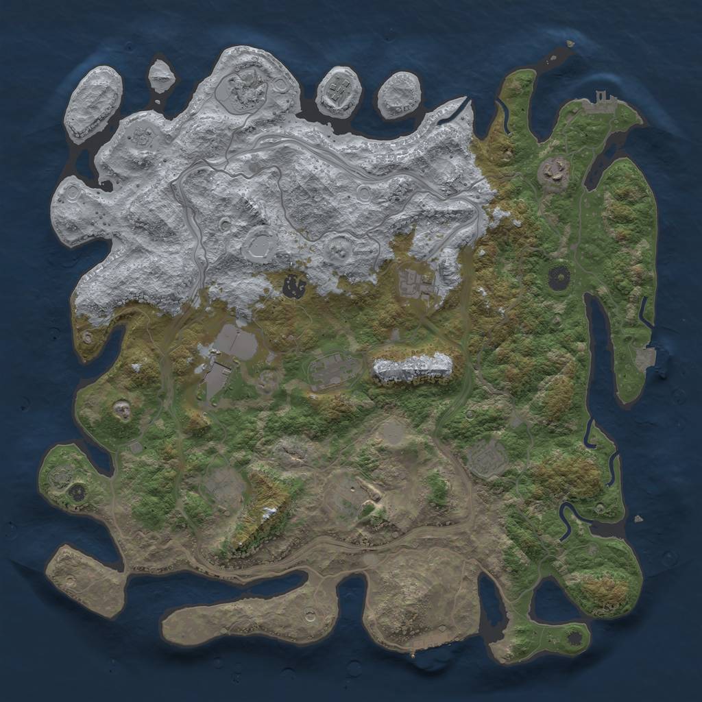 Rust Map: Procedural Map, Size: 4400, Seed: 14815707, 18 Monuments