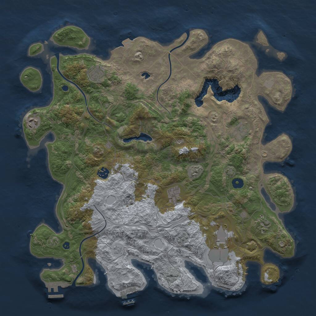 Rust Map: Procedural Map, Size: 4250, Seed: 57216559, 14 Monuments