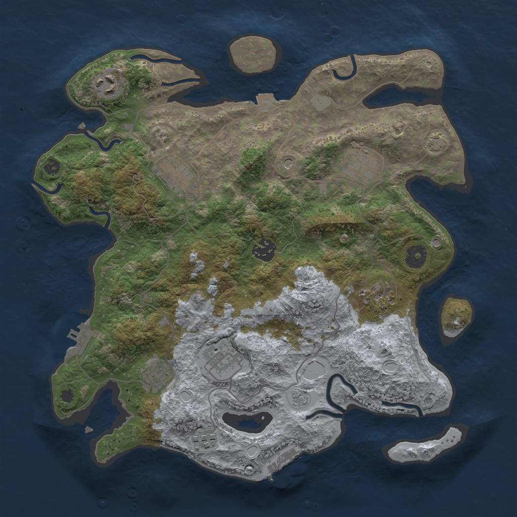 Rust Map: Procedural Map, Size: 3400, Seed: 11310622, 16 Monuments