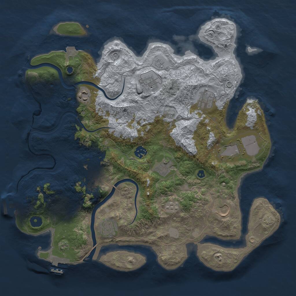 Rust Map: Procedural Map, Size: 3800, Seed: 15979673, 16 Monuments