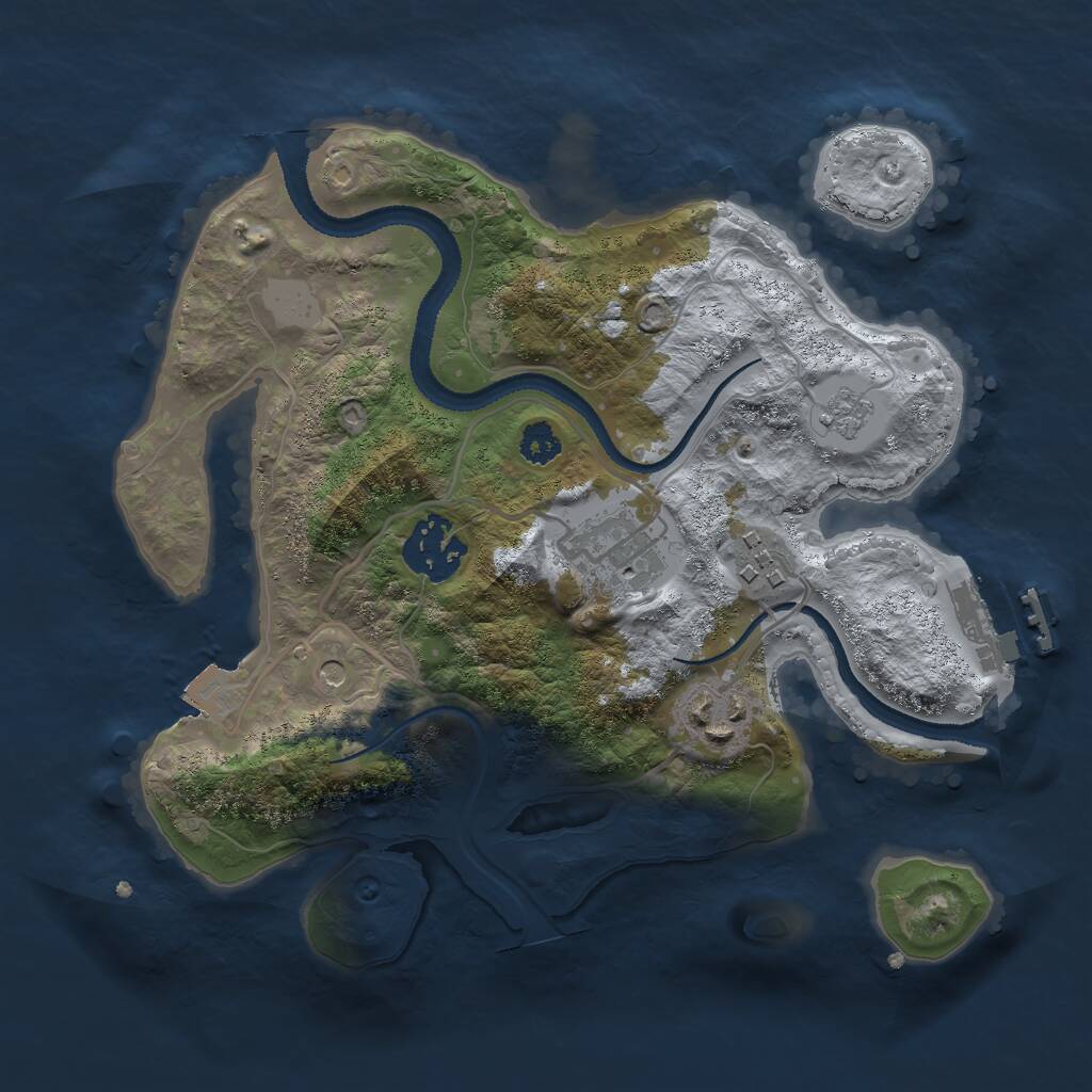 Rust Map: Procedural Map, Size: 2666, Seed: 809850907, 8 Monuments