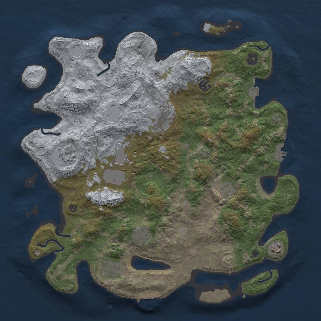 Rust Map: Procedural Map, Size: 4000, Seed: 62748440, 16 Monuments