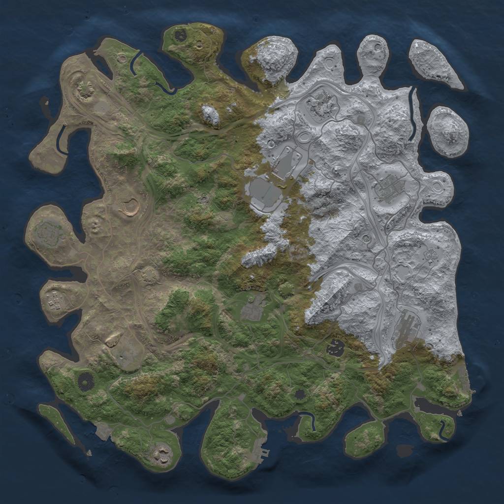 Rust Map: Procedural Map, Size: 4250, Seed: 4181918, 19 Monuments