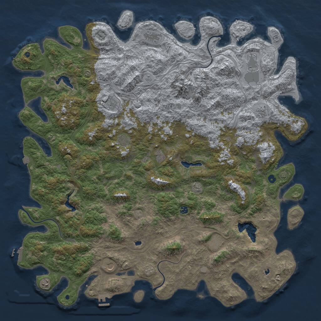 Rust Map: Procedural Map, Size: 6000, Seed: 1756, 17 Monuments
