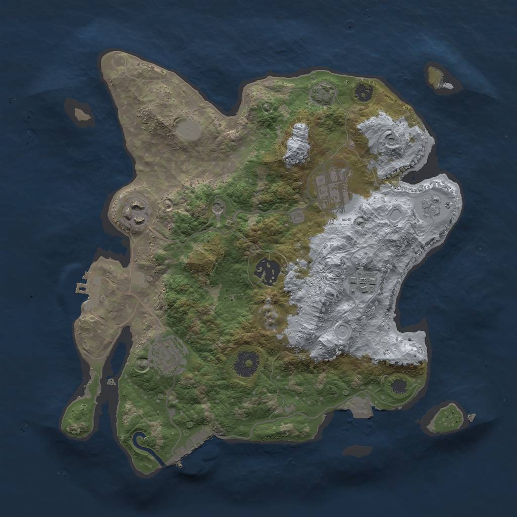 Rust Map: Procedural Map, Size: 3000, Seed: 31795, 13 Monuments