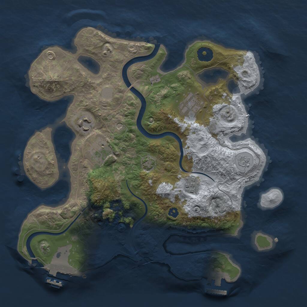 Rust Map: Procedural Map, Size: 3000, Seed: 782739166, 10 Monuments