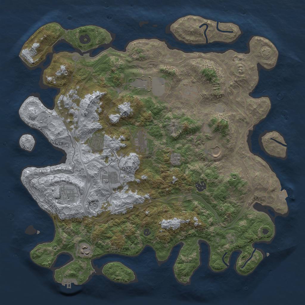 Rust Map: Procedural Map, Size: 4300, Seed: 25085790, 17 Monuments