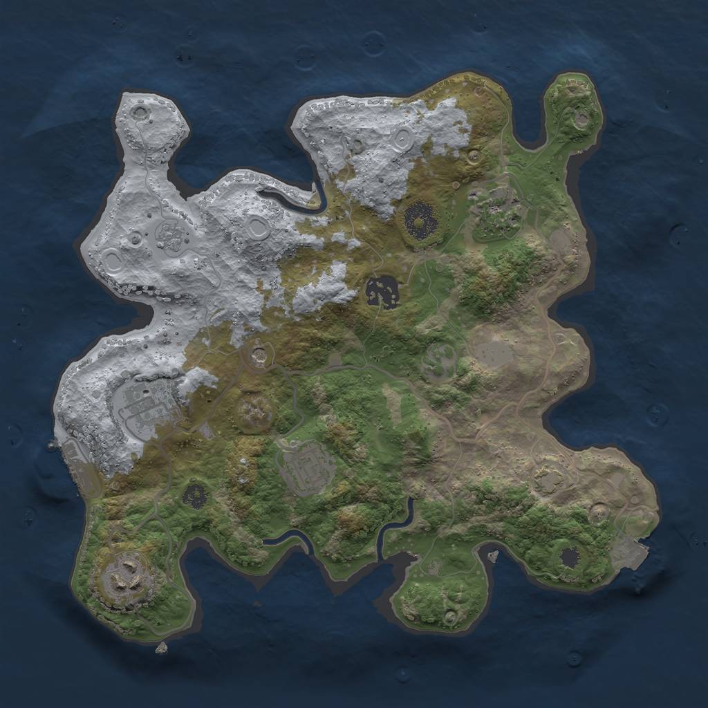 Rust Map: Procedural Map, Size: 3000, Seed: 19588, 12 Monuments