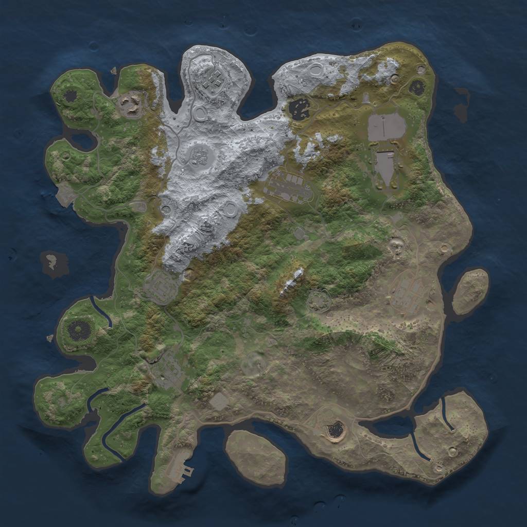 Rust Map: Procedural Map, Size: 3600, Seed: 11341556, 16 Monuments