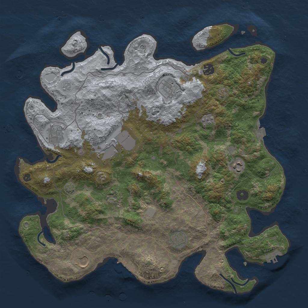 Rust Map: Procedural Map, Size: 4000, Seed: 1311917408, 17 Monuments