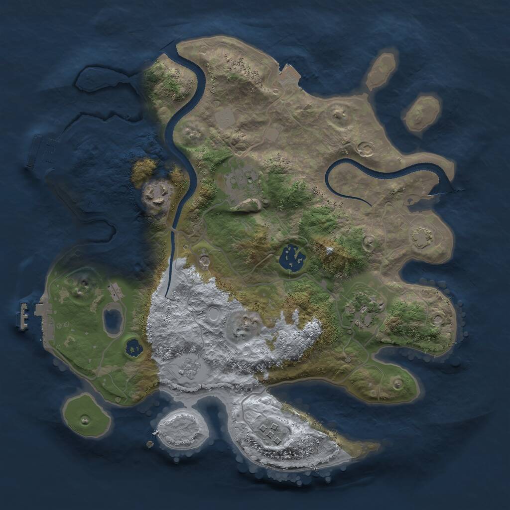 Rust Map: Procedural Map, Size: 3000, Seed: 15041, 11 Monuments